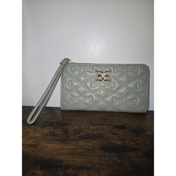 Sam Eldman Roseline Olive Green Long Zip Wallet New - Picture 1 of 6